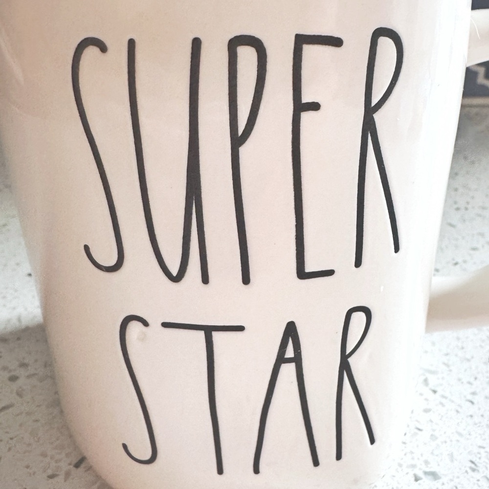 Rae Dunn Coffee Mug One Size Large Handle Super Star White Minimalist - Picture 4 of 7